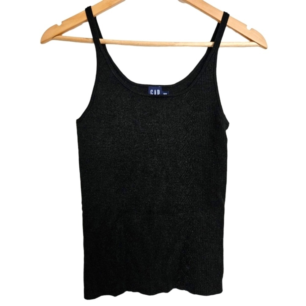 Y2K GAP Black Metallic Knitted Cami‎